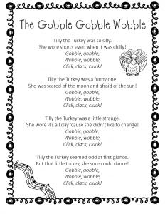 Thanksgiving poem to practice reading fluency in the classroom